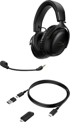 Zdjęcie produktu dla HyperX Cloud III – bezprzewodowe słuchawki gamingowe, Bezprzewodowy, Gaming, 10 - 21000 Hz, Zestaw słuchawkowy, Czarny