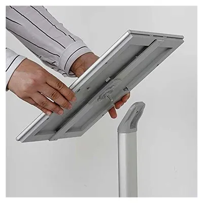 Produktbild von Infoständer DIN A3 Rondo, Plakatständer aus Aluminium für Quer- und Hochformat