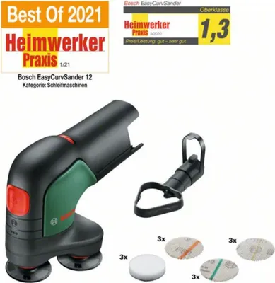 Zdjęcie produktu dla Bosch EasyCurvSander 12, Szlifierka tarczowa, Rzep, Czarny, Niebieski, 1800 RPM, 73 dB, 62 dB