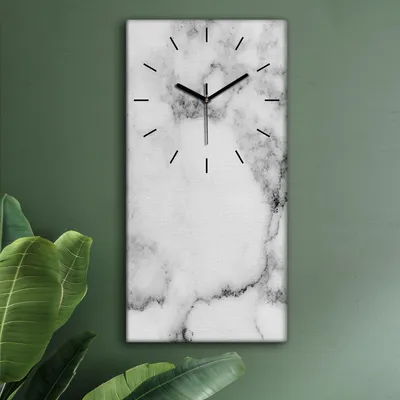 Produktbild von Wohnzimmer Leinwand Uhr Geräuschlos Küche 30x60 Weißer, Marmor, Struktur, Textur, schwarze Zeiger