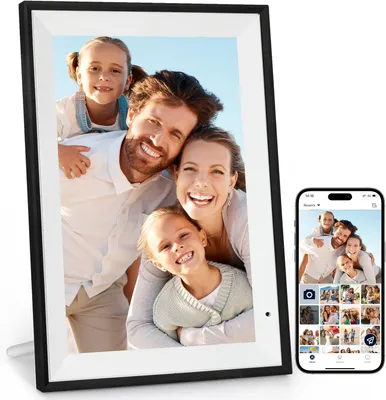 Produktbild von Digitaler Bilderrahmen, 10.1 Zoll Digitaler Fotorahmen, WiFi & Touchscreen, 1280x800 IPS Display, 32GB Speicher, Frameo App, Auto-Rotate, Wandmontage