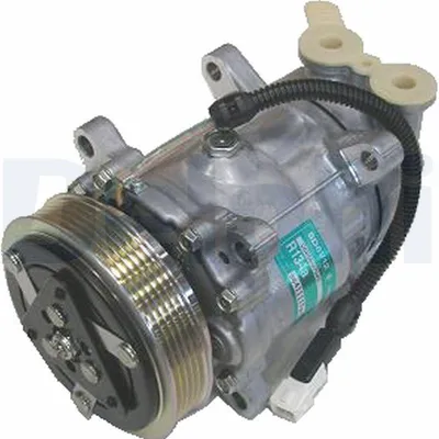 Produktbild von DELPHI TSP0159424 Sanden SD6V12 Klimaanlage Klimakompressor PAG 46 passend für PEUGEOT 106 II Schrägheck (1A, 1C) 306 Schrägheck (7A, 7C, N3, N5) 306