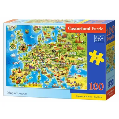 Immagine prodotto di CASTORLAND Puzzle Mappa dell'Europa 100 pezzi