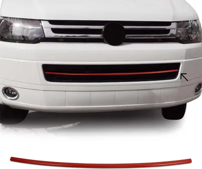 Zdjęcie produktu dla Listwa ozdobna kratki chłodnicy do VW Transporter T5 2009-2015 Stal czerwona