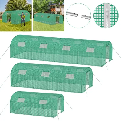 Image de YARDIN Serre en film plastique Maison de tomates Serre en film plastique Tunnel de jardin Serre avec porte & fenêtres 3x8x2m HDPE+film LDPE avec protection UV Tube acier Ø22mm Serre en film plastique pour légumes Fleurs Herbes aromatiques