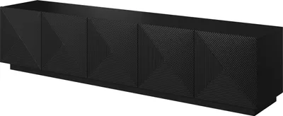 Obrázok produktu pre Veľká RTV skrinka Loft TV stolík 200 cm TV komoda čierna matná moderná