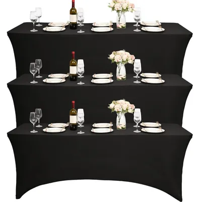 Obrázek produktu pro Potah na stůl, 3 kusy, elastický, pro pivo, rozměry 183 x 76 cm, černá barva