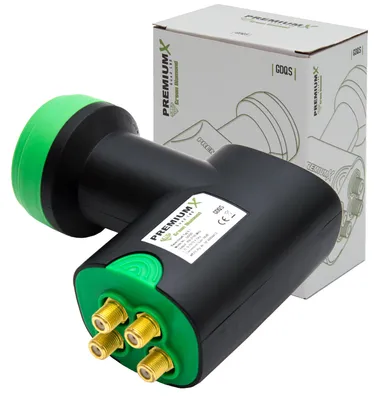 Produktbild von PremiumX Green Diamond Quad LNB DVB-S2 SAT bis 4 Teilnehmer