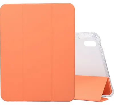 Produktbild von Mobigear Dreifach-Faltetui für iPad 10 (2022), aus TPU und Kunstleder, Klapphülle mit Stifthalter - Orange