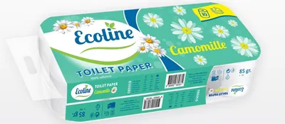 Produktbild von Ecoline 50 Toilettenpapier 3-lagig Klopapier WC-Papier weiß Zellstoff 150 Blatt