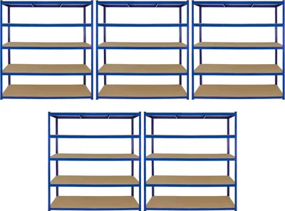 Zdjęcie produktu dla 5 x bardzo szerokie półki do przechowywania T-Rax 180 cm x 160 cm x 60 cm - niebieskie