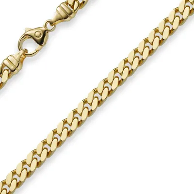 Produktbild von 5mm Panzerarmband Armband Armkette 585 Gold Gelbgold 19cm Uni Goldarmband