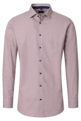 Produktbild von VENTI Herren Businesshemd Langarm Kent Modern-Fit Rot Muster 48