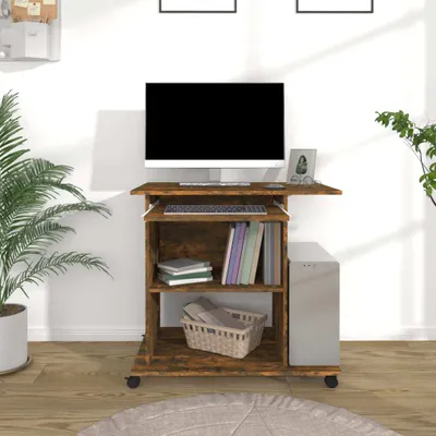 Immagine prodotto di The Living Store Scrivania in rovere fumé 80x50x75 cm Materiale in legno