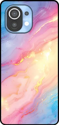 Produktbild von Smartphonica Handyhülle geeignet für Xiaomi Mi 11 mit Regenbogen Glitzer Marmor Print - TPU Backcover Case Regenbogen Glitzer Marmor Design
