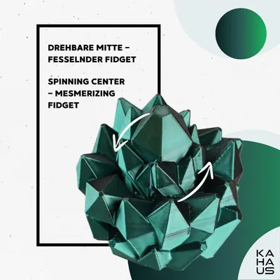 Zdjęcie produktu dla Fidget toy Crystal Spinner – spinner 3D, do ręki i biurka 7 cm – Czarno-zielony