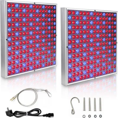 Immagine prodotto di Jayseuw 2PCS lampada per piante LED, 15W con 225 LED rossi e blu luce per piante luce per piante, lampada di crescita LED, lampade di crescita per piante d'appartamento, fiori in giardino