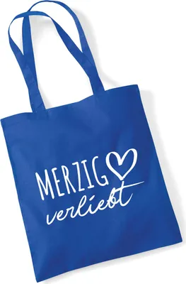 Produktbild von Huuraa Jutebeutel Merzig verliebt 10 Liter Bright Royal Baumwolle Tasche Geschenkidee