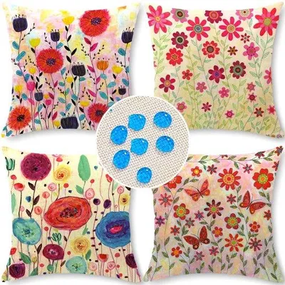 Immagine prodotto di Set di 4 federe decorative in lino idrorepellente per interni ed esterni, traspiranti, con cerniera invisibile