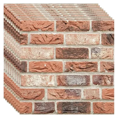 Productafbeelding van Solidchoice - 10 Stuks Zelfklevende 3D Wandpanelen in Steenrood