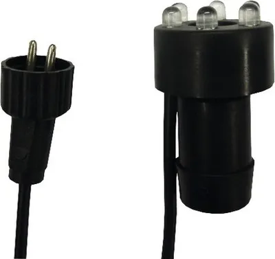 Produktbild von Heissner LED-Lampe  für Steinbrunnen  warmweiß, gelb/weiß, Durchmesser 30 mm, Kabellänge 150cm, 3/4  Schlauchanschluss (ET20-16910)"