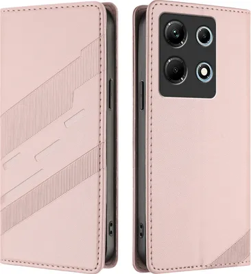 Produktbild von Hülle für Infinix Note 30 4G/Note 30 5G, Kunstleder Brieftaschen Handyhülle mit Kartenfach und Standfunktion Pink