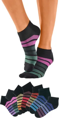 Produktbild von H.I.S. Sneakersocken Damen kurze Sneaker Socken, Söckchen 7 -teilig schwarz Größe 35/38