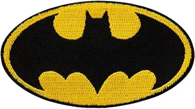 Produktbild von Batman Logo - Aufnäher, Bügelbild, Aufbügler, Applikationen, Patches, Flicken, Zum Aufbügeln, Größe: 7,8 x 4,3 cm