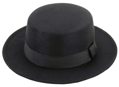 Produktbild von Wollmischung Fedora Hut Breite Krempe Schwarz Einheitsgröße