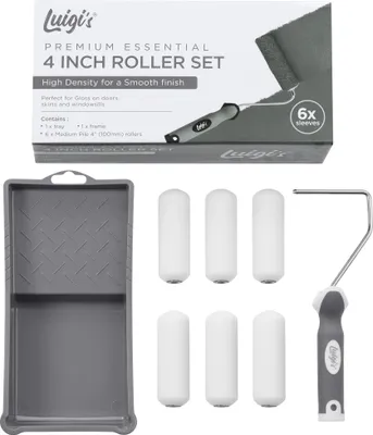 Produktbild von Luigi's Malerrolle klein Set - 6 Stück Farbroller - Mini Lackrolle Lackierwalze Farbrolle - Farbwalze mit Stahlgriff - Lackierrolle Schaumwalze