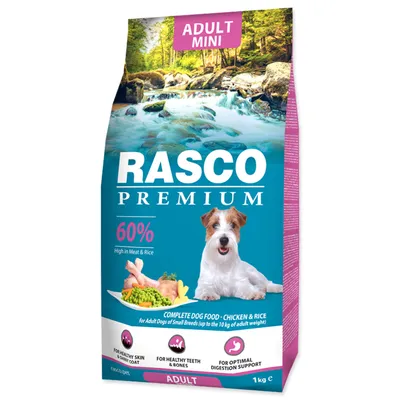 Productafbeelding van Rasco Premium Adult Mini, droogvoer voor kleine volwassen honden, met kip en rijst, 1 kg