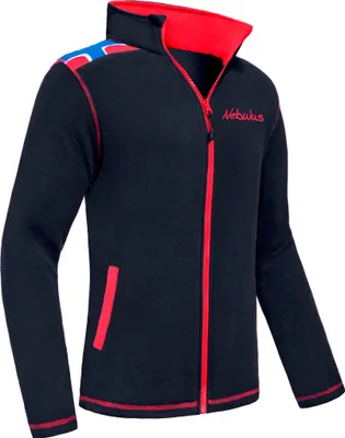 Produktbild von Nebulus Fleecejacke CHALSEA Herren, warme Fleece Jacke, mit langem Full-Zip Reißverschluss, P6731 - Herren, schwarz-rot, L