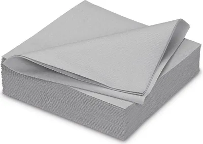 Produktbild von Servietten stoffähnlich 40x40cm 25 Stück Silber / Grau