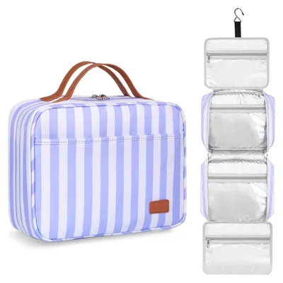 Produktbild von Damen Kulturbeutel für Reisen - Organizer für Kosmetik und Toilettenartikel in Blau