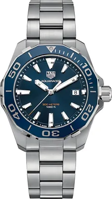 Zdjęcie produktu dla Zegarek męski Tag Heuer Aquaracer, srebrno-niebieski, model WAY111C.BA0928