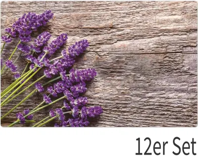 Produktbild von Abwaschbare Tischsets 12er Set Lavendel Holz-Optik