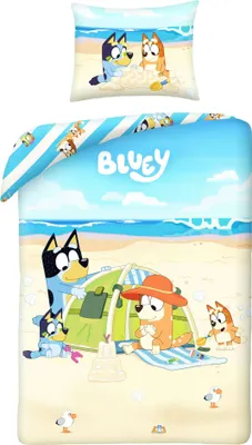 Obrázok produktu pre Bavlnené posteľné obliečky Bluey s rodinou na pláži