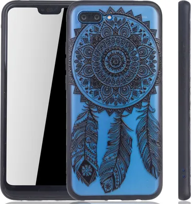 Produktbild von Handy Hülle Mandala für Huawei Honor 10 Design Case Schutzhülle Motiv Traumfänger Cover Tasche Bumper Schwarz