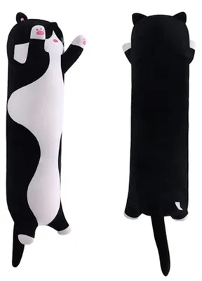 Image de Elzusha - Coussin en forme de chat en peluche, idéal pour les enfants