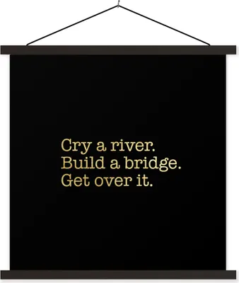Produktbild von MuchoWow® Textilposter Zitate - Brücke - Gold 40x40 cm mit schwarzem Rahmen - Fotos
