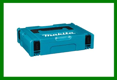 A turquoise Makita Makpac storage case is shown against a white background.