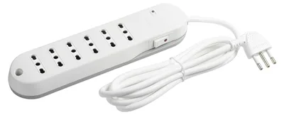 Produktbild von bticino Slim6, 1,5 m, Drinnen, Abgewinkelt, Weiß, 6 AC-Ausgänge, 250 V