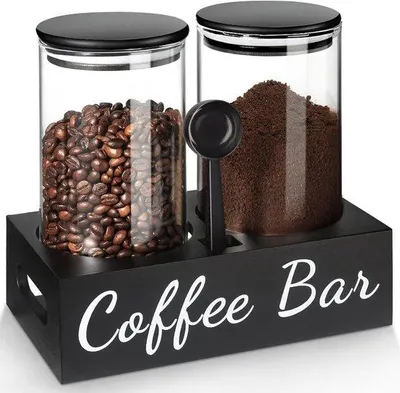 Produktbild von Luftdichter Kaffeebehälter-Set - Kaffeebandhalter und Vorratsbehälter - 2 Stück