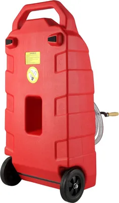 Produktbild von 16-Gallonen-Kraftstoffkanister, 7,8 l/min, tragbarer Kraftstofftank mit Handpumpe und Gummirädern, Kraftstofftransfer-Lagertank für Benzin, Diesel, Maschinenöl, Rasenmäher, Traktoren, Boote und Motorräder
