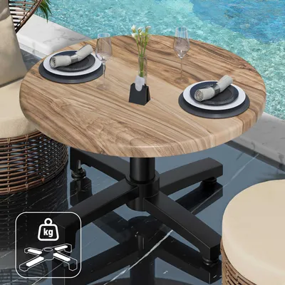 Produktbild von WBO | Jamaika Loungetisch | Ø:H 70 x 40 cm | Sheesham / Schwarz | Zusatzgewicht | Bistro Loungetisch Gastro Tisch