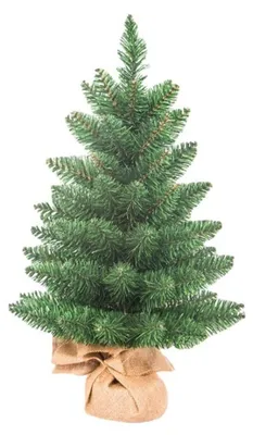 Obrázek produktu pro Vánoční stromek z umělých materiálů, výška 60 cm, s podstavou z lnu