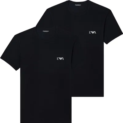 Produktbild von Emporio Armani Herren T-Shirt 2er Pack | Baumwolle & Elasthan Bold Monogram Farbe Schwarz/Schwarz Größe M EM001849_AF14131