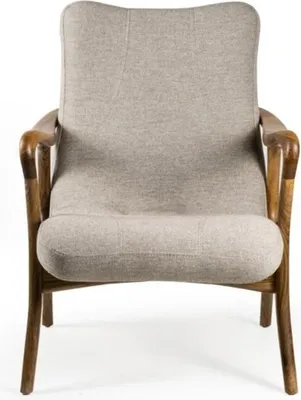 Zdjęcie produktu dla Fotel do salonu kanapa siedzisko nowoczesny drewniany design tekstylny tapicerowany fotel nowy