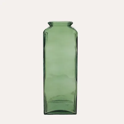 Produktbild von KEYHOMESTORE | Rechteckige Vase aus grünem Recyclingglas, H. 45 x 14 cm