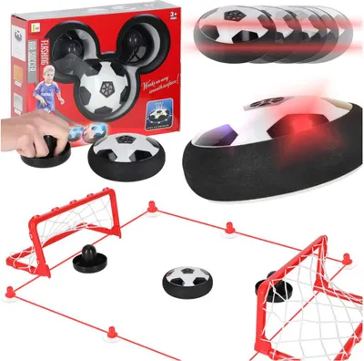 Obrázok produktu pre Svietiaca hoverball vznášacia lopta na stôl s 2 gólmi a 2 raketami – hra 3+